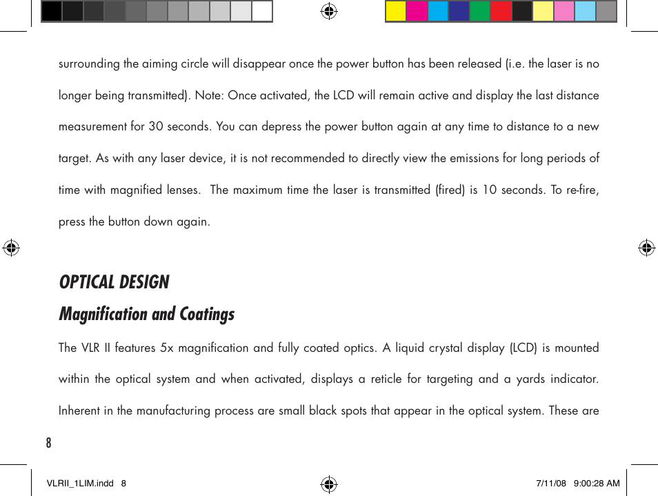 Optical design magnification and coatings | Bushnell Cabela's VLR II User Manual | Page 8 / 20