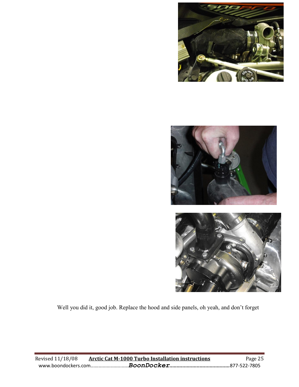 BoonDocker ARCTIC CAT: M1000 Race Gas User Manual | Page 25 / 25