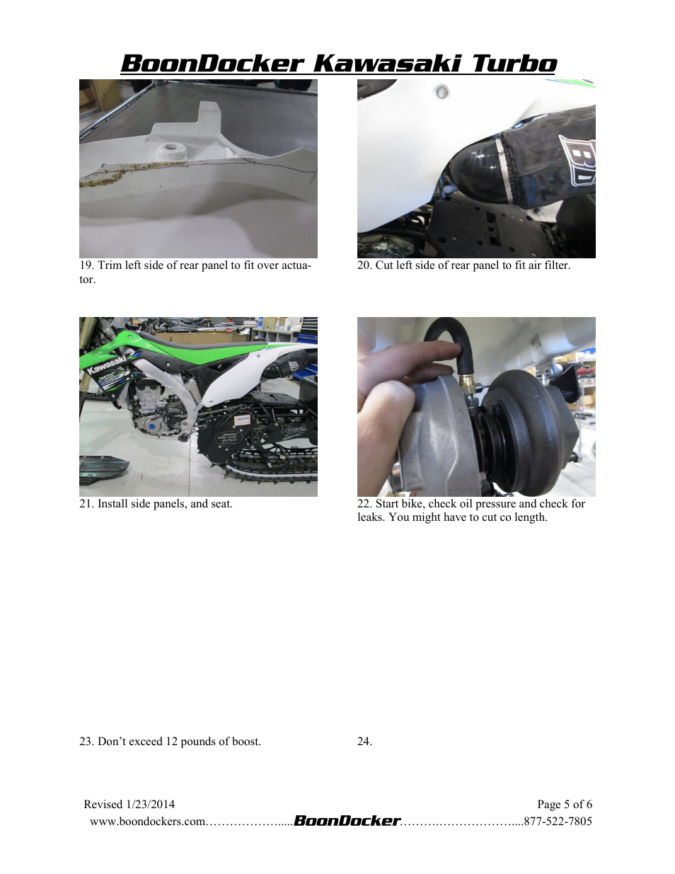 BoonDocker KAWASAKI KX: 450 User Manual | Page 5 / 6