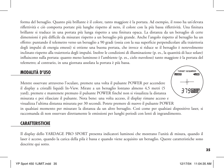 Bushnell YP SPORT 450 20-1920 User Manual | Page 37 / 52