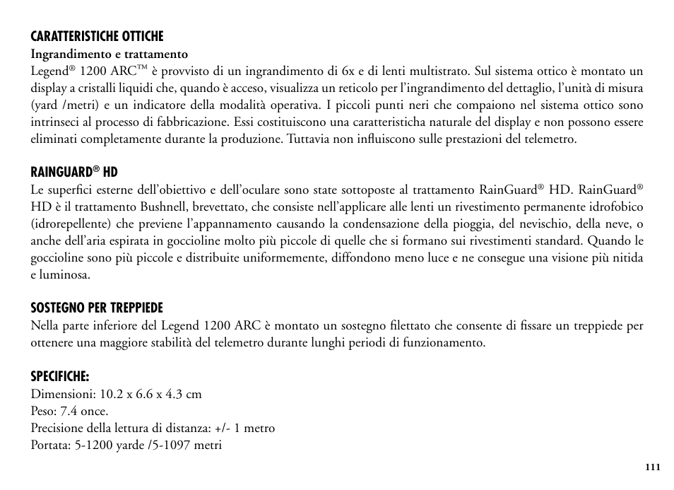Bushnell Legend 204101 User Manual | Page 111 / 140