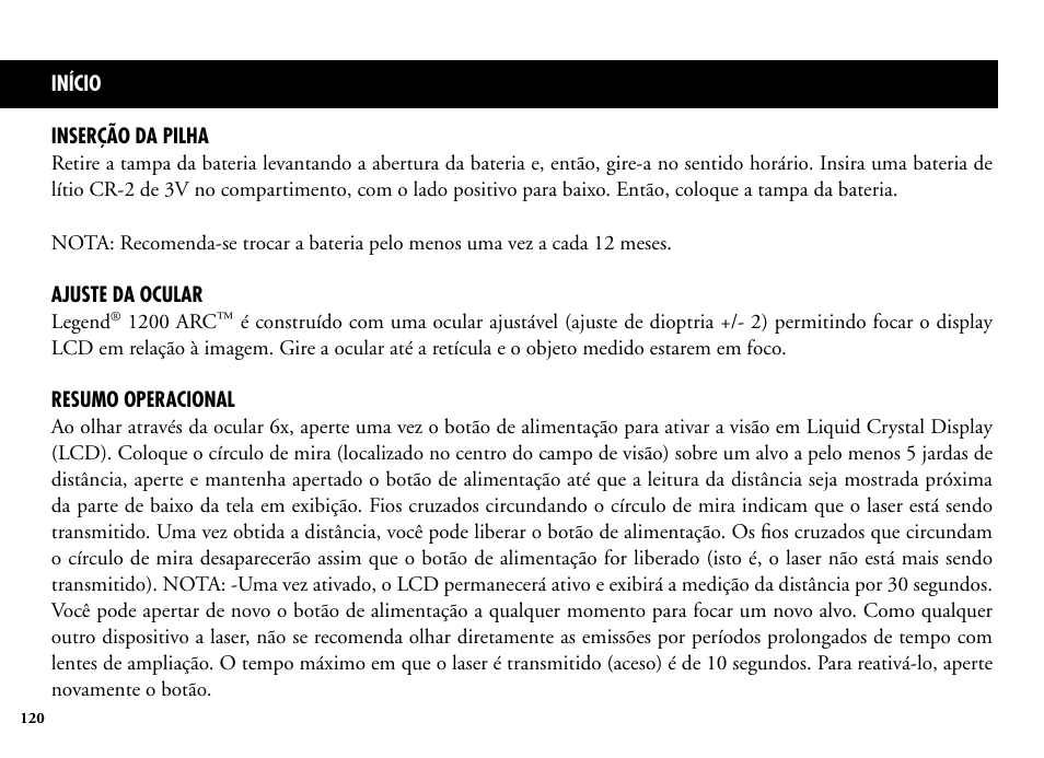 Bushnell Legend 204101 User Manual | Page 120 / 140