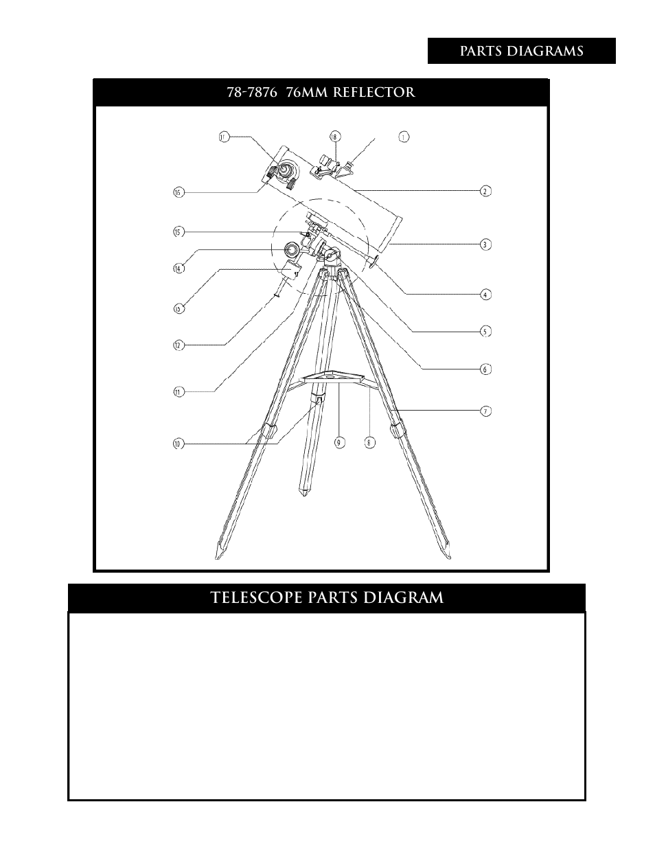 Telescope parts diagram | Bushnell NORTH STAR 78-7876 User Manual | Page 4 / 16