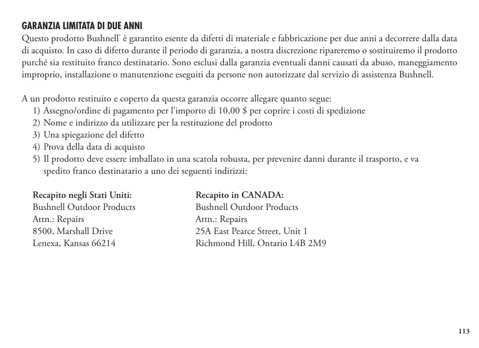 Bushnell Legend 1200 User Manual | Page 113 / 140