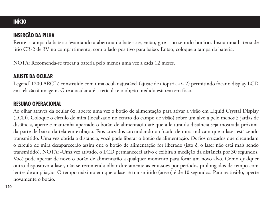Bushnell Legend 1200 User Manual | Page 120 / 140