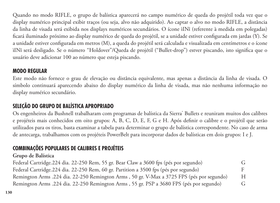 Bushnell Legend 1200 User Manual | Page 130 / 140