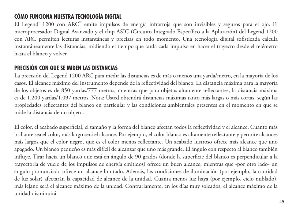 Bushnell Legend 1200 User Manual | Page 49 / 140