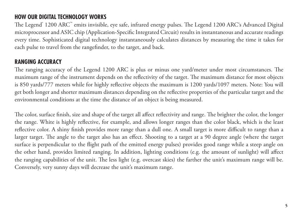 Bushnell Legend 1200 User Manual | Page 5 / 140