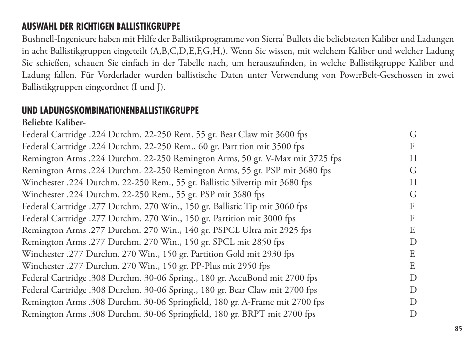 Bushnell Legend 1200 User Manual | Page 85 / 140