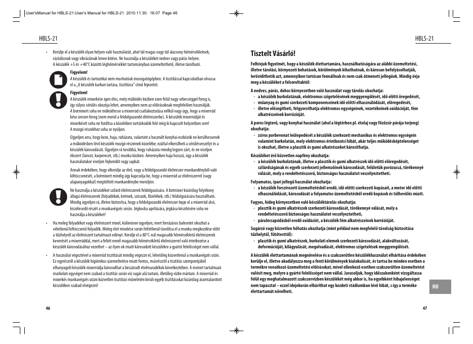 Tisztelt vásárló, Hbls-21 | Dyras HBLS-21 User Manual | Page 24 / 29