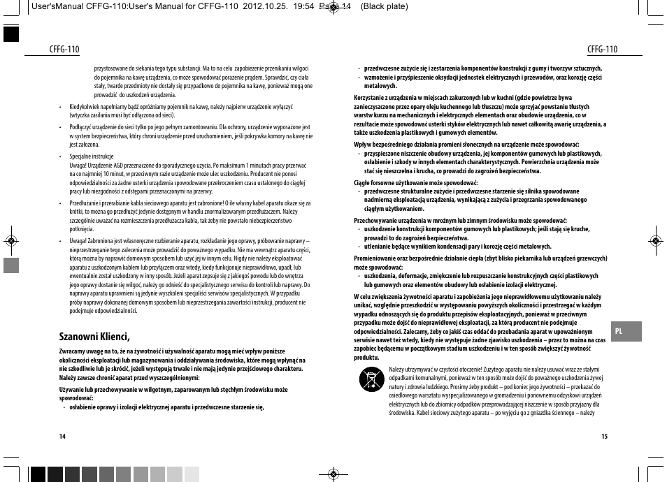 Szanowni klienci, Cffg-110 | Dyras CFFG-110 User Manual | Page 8 / 23