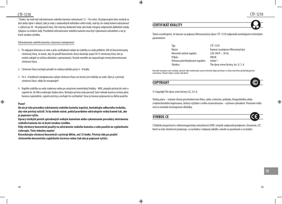 Dyras CTF-1210 User Manual | Page 23 / 29