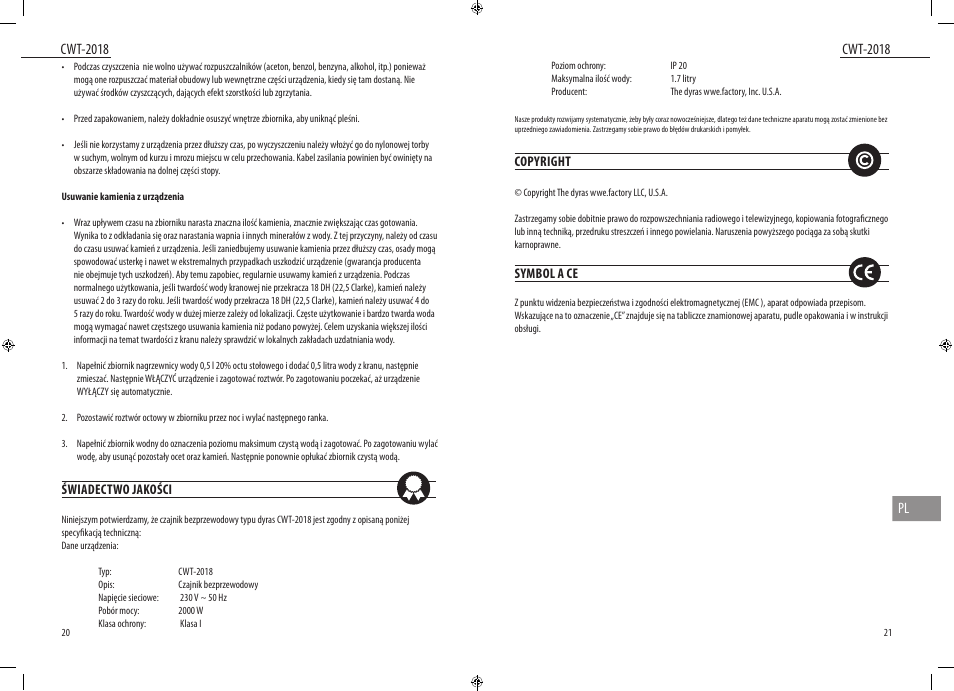 Dyras CWT-2018 User Manual | Page 11 / 27