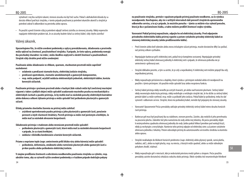 Bq-200s, Bq-200s sk, Vážený zákazník | Dyras BQ-200S User Manual | Page 18 / 27