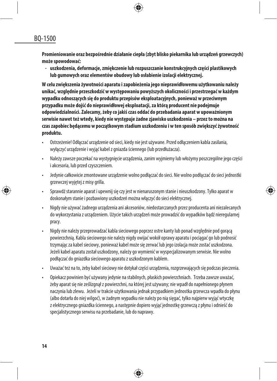 Bq-1500 | Dyras BQ-1500 User Manual | Page 14 / 49