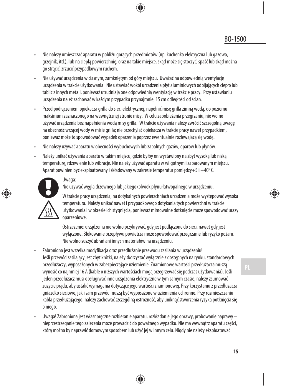 Bq-1500 | Dyras BQ-1500 User Manual | Page 15 / 49