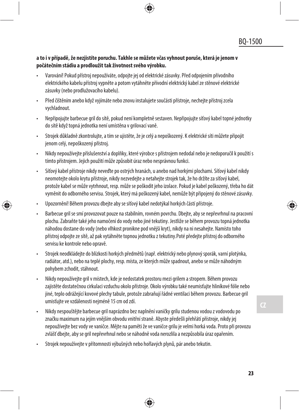 Bq-1500 | Dyras BQ-1500 User Manual | Page 23 / 49