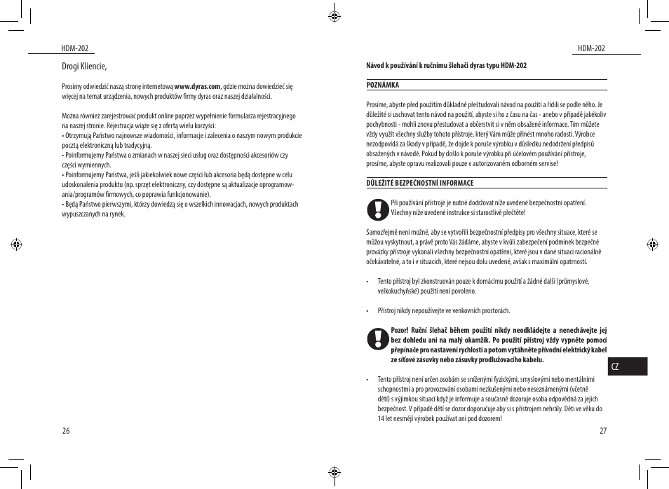 Dyras HDM-202 User Manual | Page 14 / 31