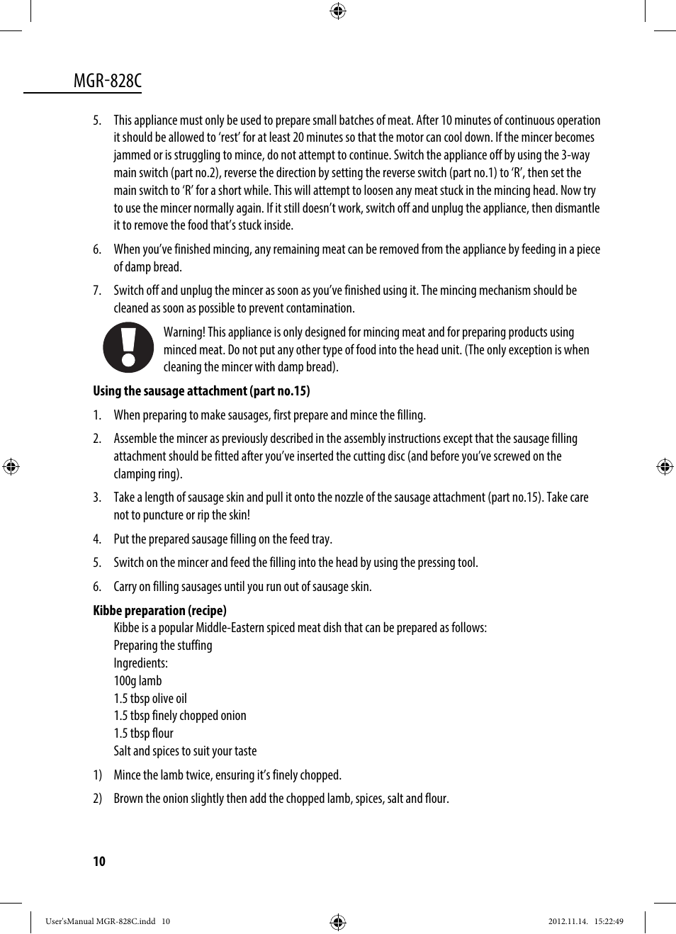 Mgr-828c | Dyras MGR-828C User Manual | Page 10 / 57