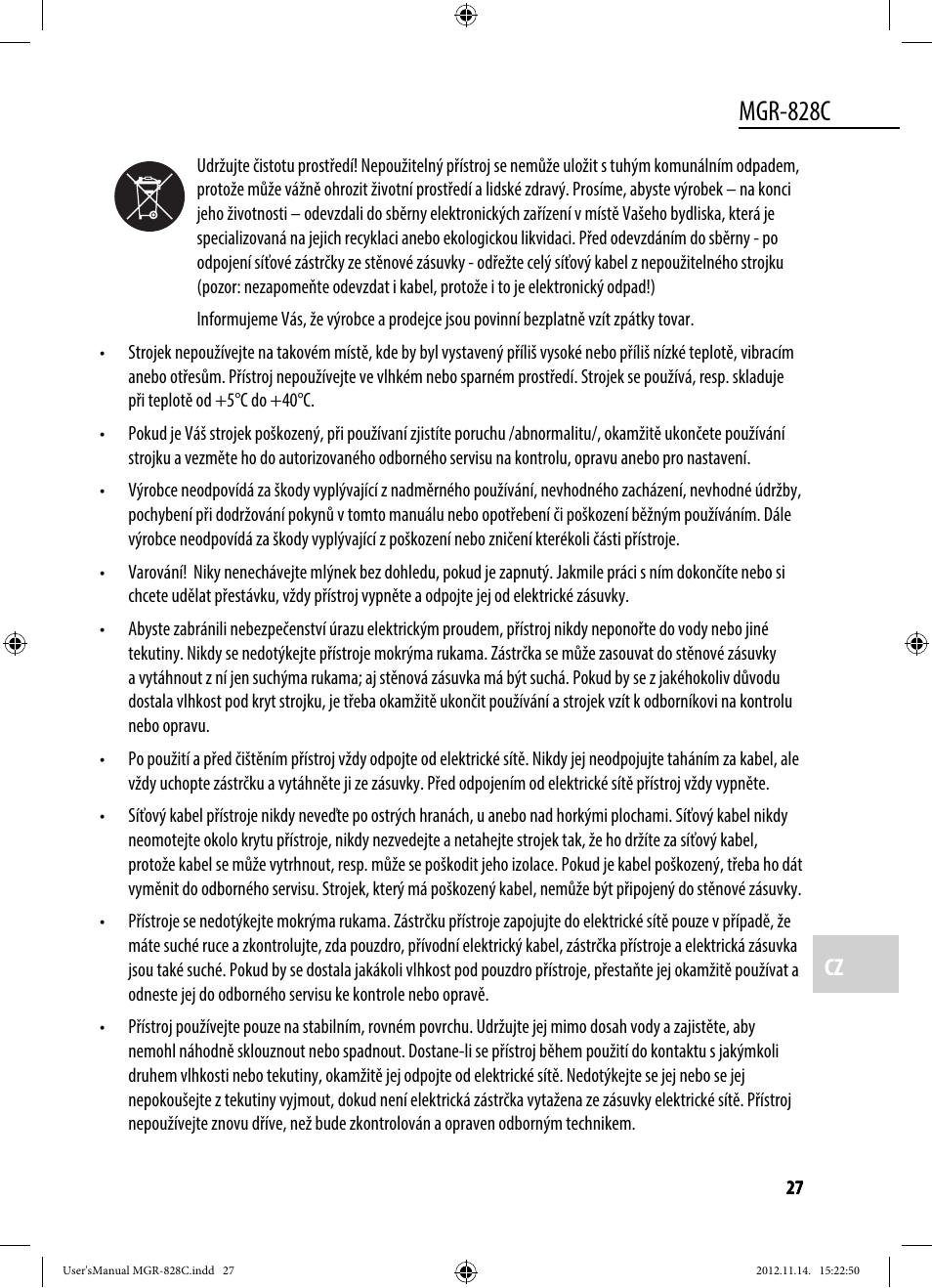 Mgr-828c | Dyras MGR-828C User Manual | Page 27 / 57