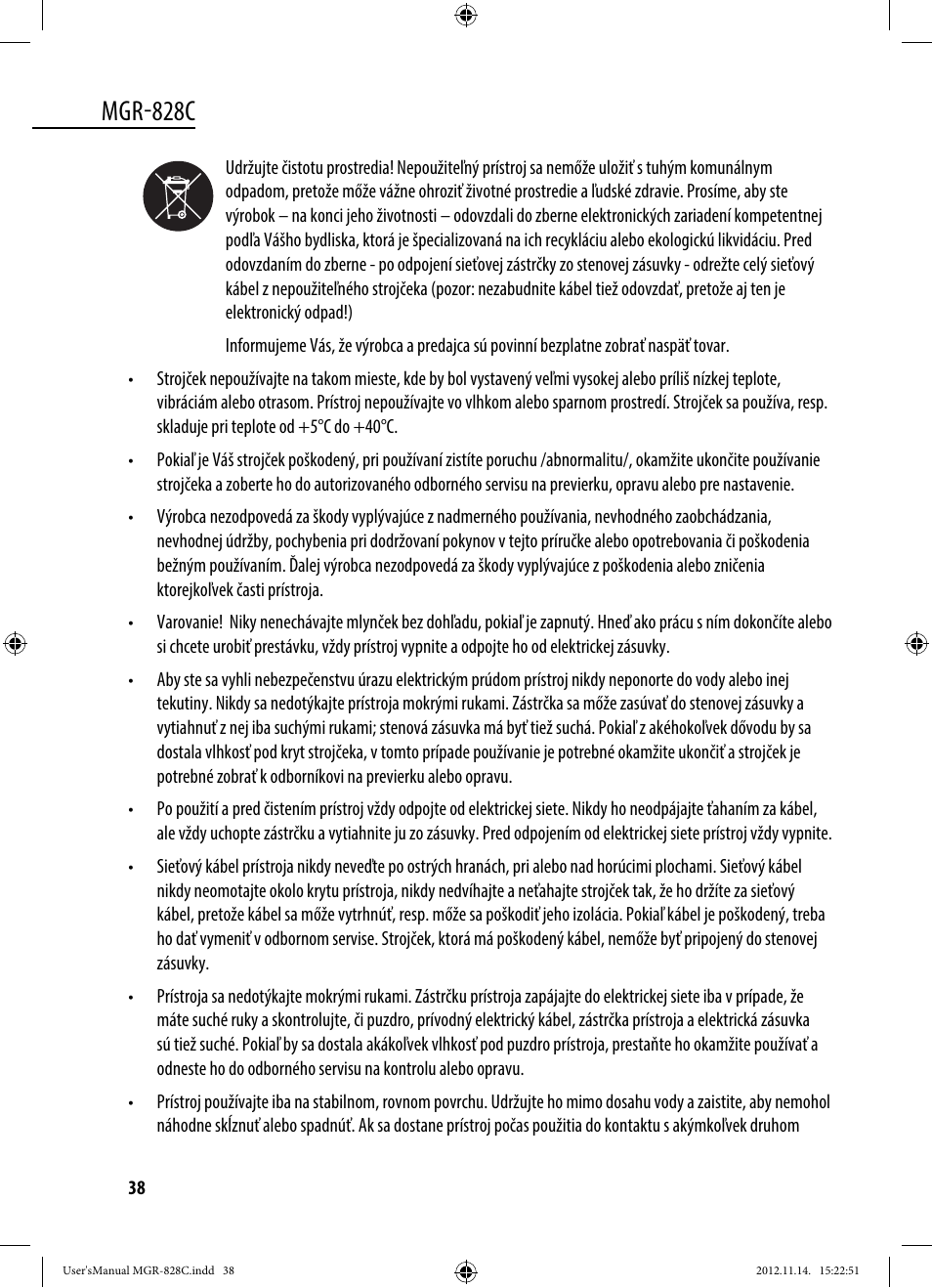 Mgr-828c | Dyras MGR-828C User Manual | Page 38 / 57
