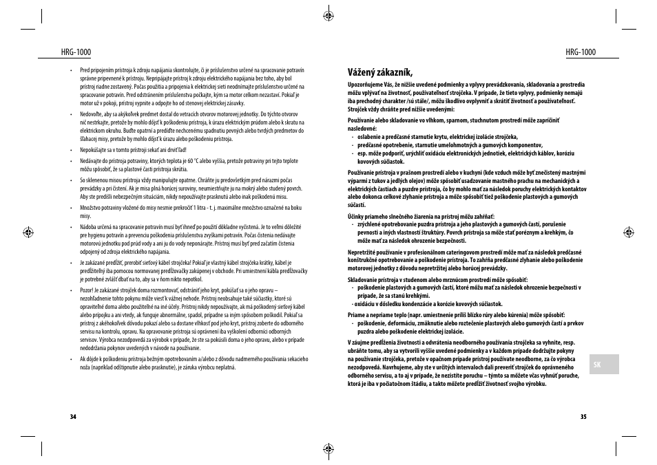 Vážený zákazník, Hrg-1000 | Dyras HRG-1000 User Manual | Page 18 / 25