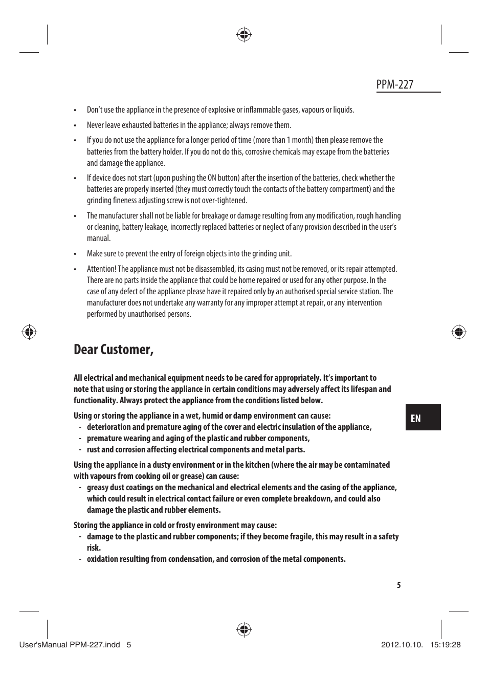Dear customer, Ppm-227 | Dyras PPM-227 User Manual | Page 5 / 33