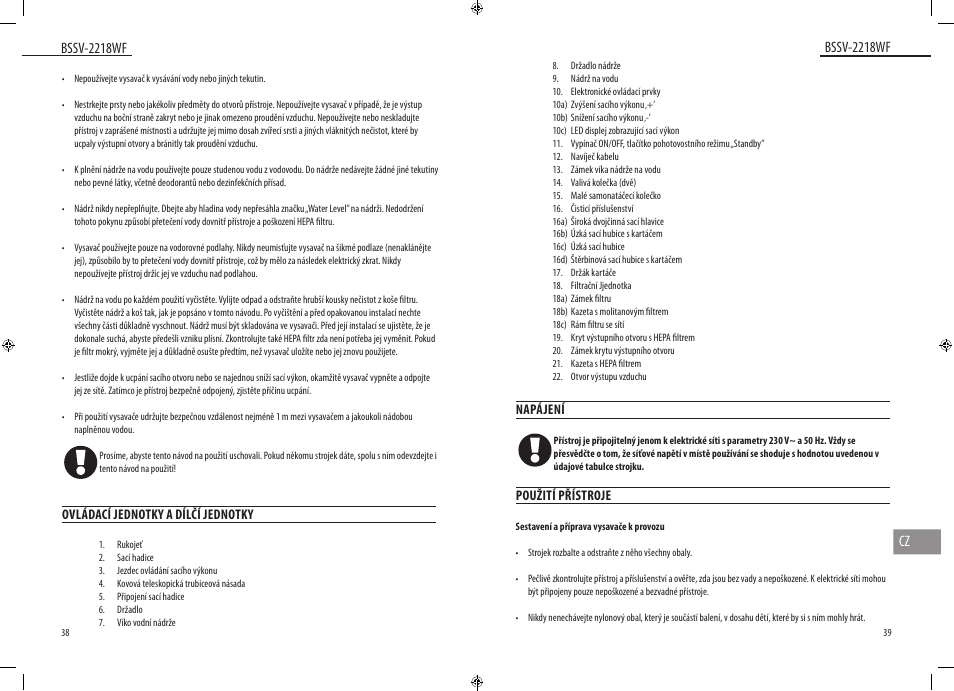 Dyras BSSV-2218WF User Manual | Page 20 / 39