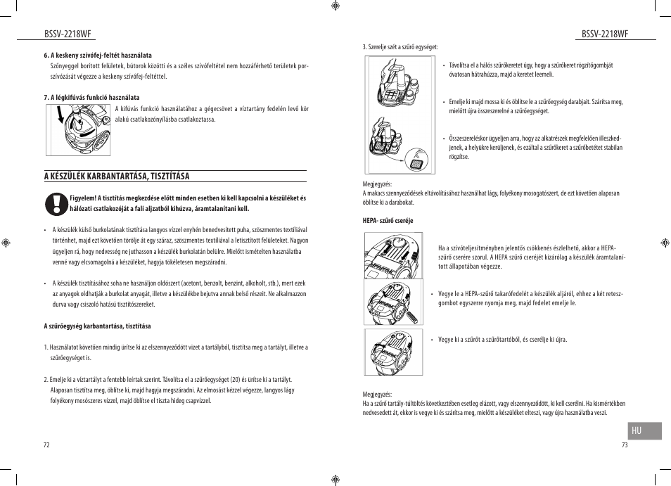 Bssv-2218wf, Bssv-2218wf hu | Dyras BSSV-2218WF User Manual | Page 37 / 39