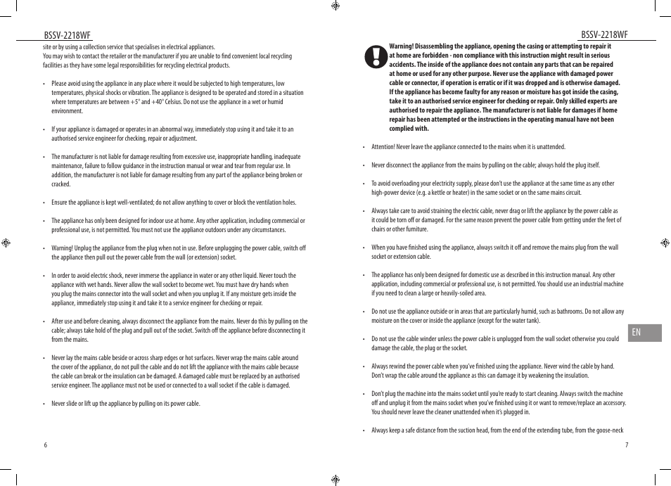 Dyras BSSV-2218WF User Manual | Page 4 / 39