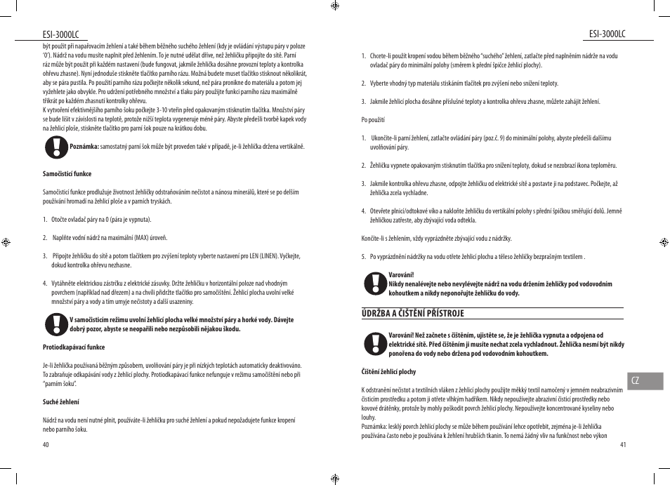 Esi-3000lc, Esi-3000lc cz | Dyras ESI-3000LC User Manual | Page 21 / 37