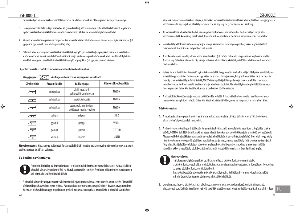 Esi-3000lc, Esi-3000lc hu, Esi-2200cs | Dyras ESI-3000LC User Manual | Page 34 / 37