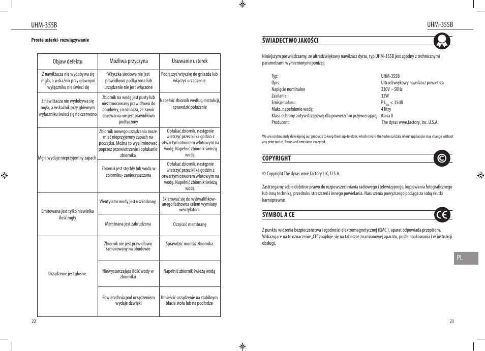 Uhm-355b, Uhm-355b pl | Dyras UHM-355B User Manual | Page 12 / 29