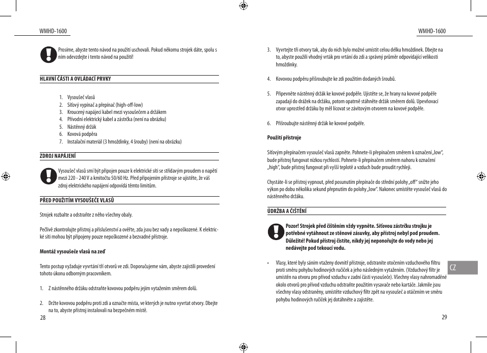 Dyras WMHD-1600 User Manual | Page 15 / 27