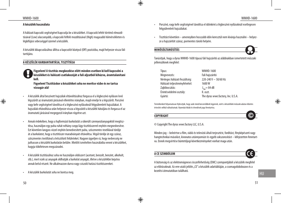 Dyras WMHD-1600 User Manual | Page 26 / 27