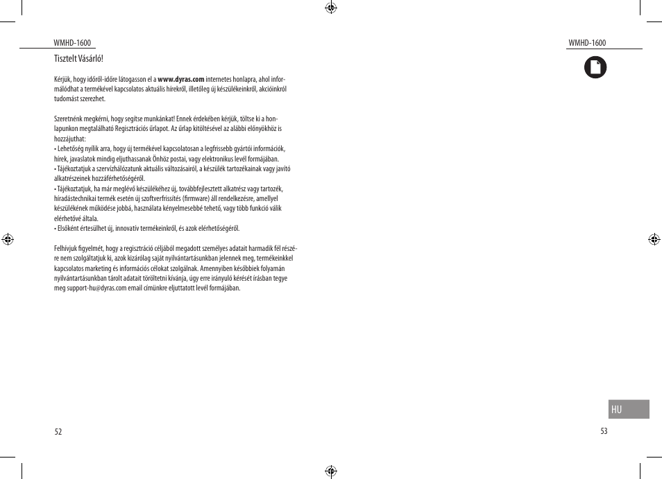 Dyras WMHD-1600 User Manual | Page 27 / 27