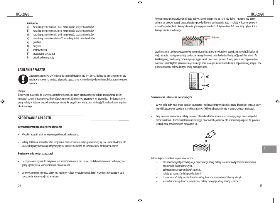 Stosowanie aparatu | Dyras HCL-2020 User Manual | Page 11 / 33