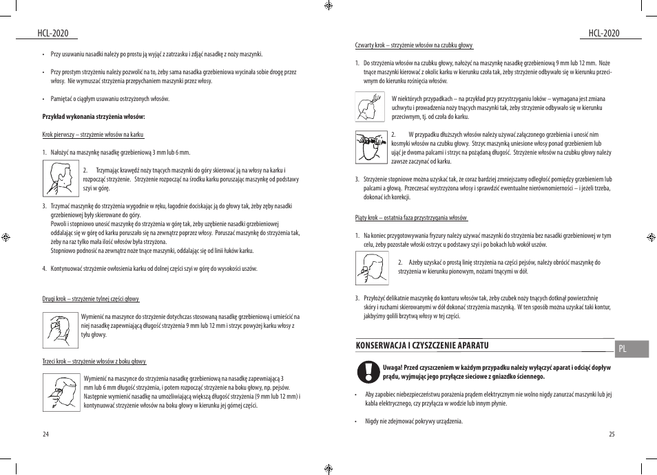 Konserwacja i czyszczenie aparatu | Dyras HCL-2020 User Manual | Page 13 / 33