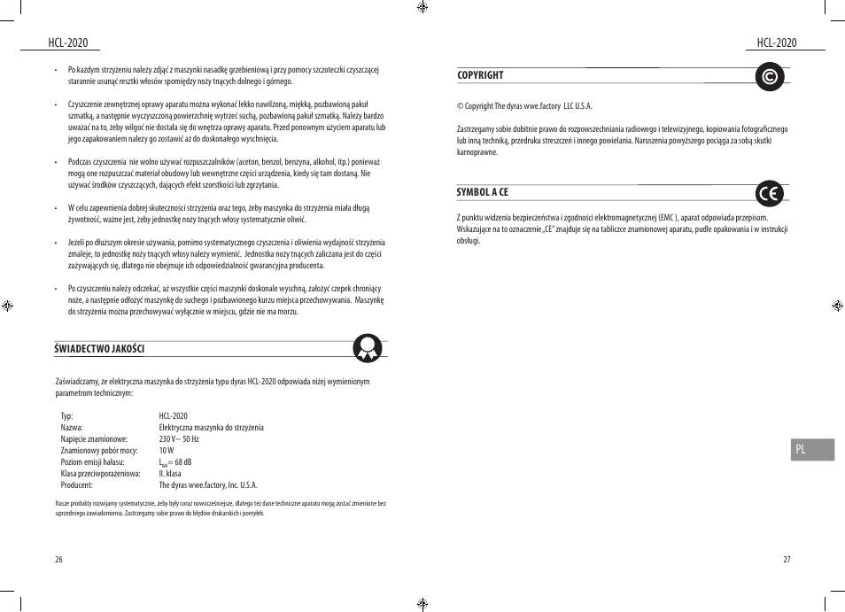 Dyras HCL-2020 User Manual | Page 14 / 33