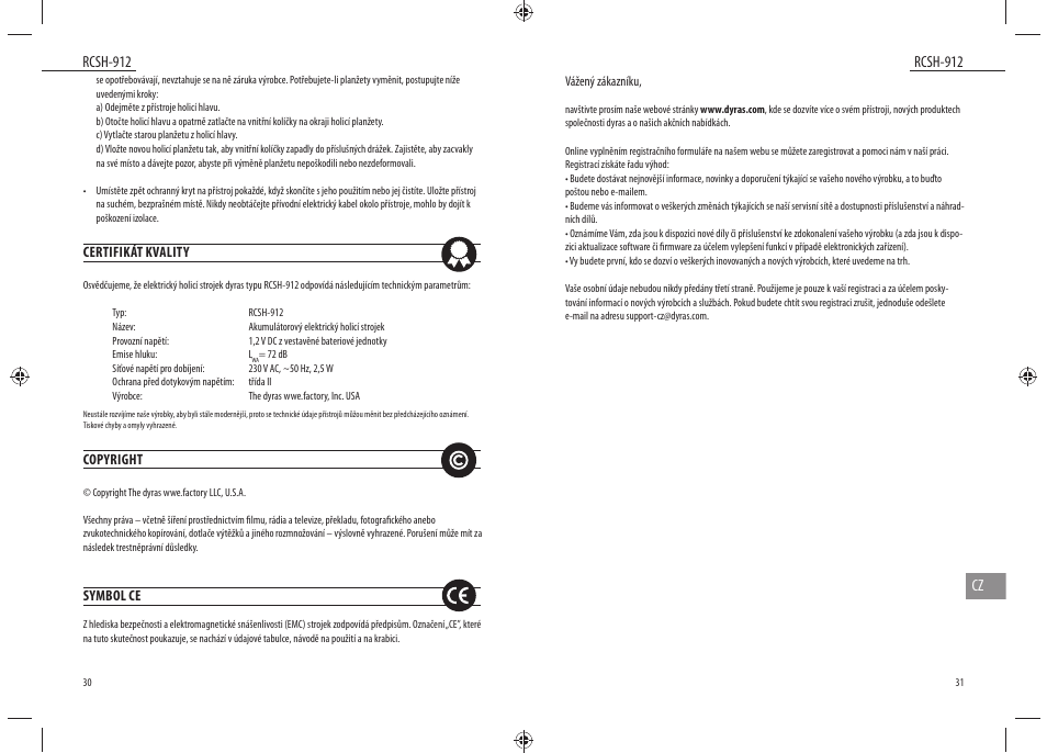 Dyras RCSH-912 User Manual | Page 16 / 27