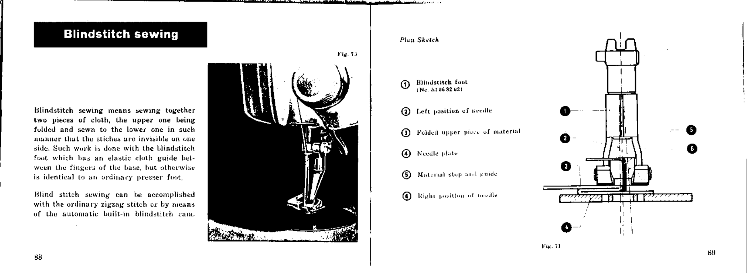 Blindstitch sewing | Bernina 532-2 User Manual | Page 47 / 54