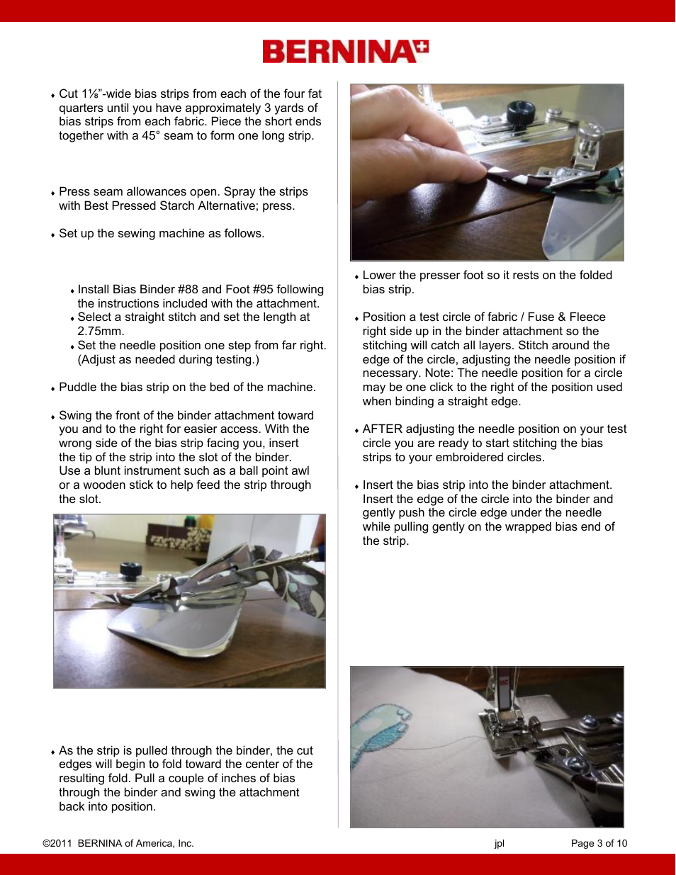 Bernina Baby Accessories User Manual | Page 3 / 10
