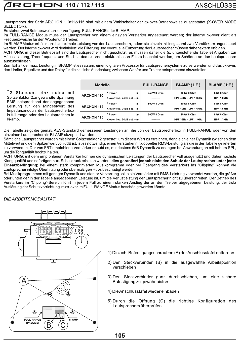 FBT Archon User Manual | Page 111 / 116