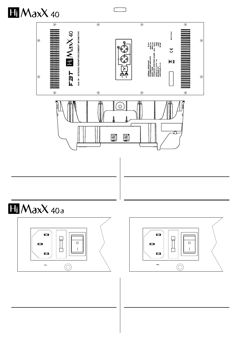 2 x speakon | FBT HIMAXX40A User Manual | Page 11 / 16