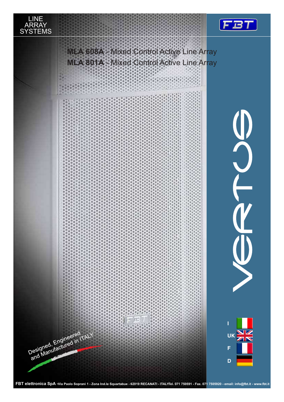 FBT MLA 801A User Manual | 24 pages
