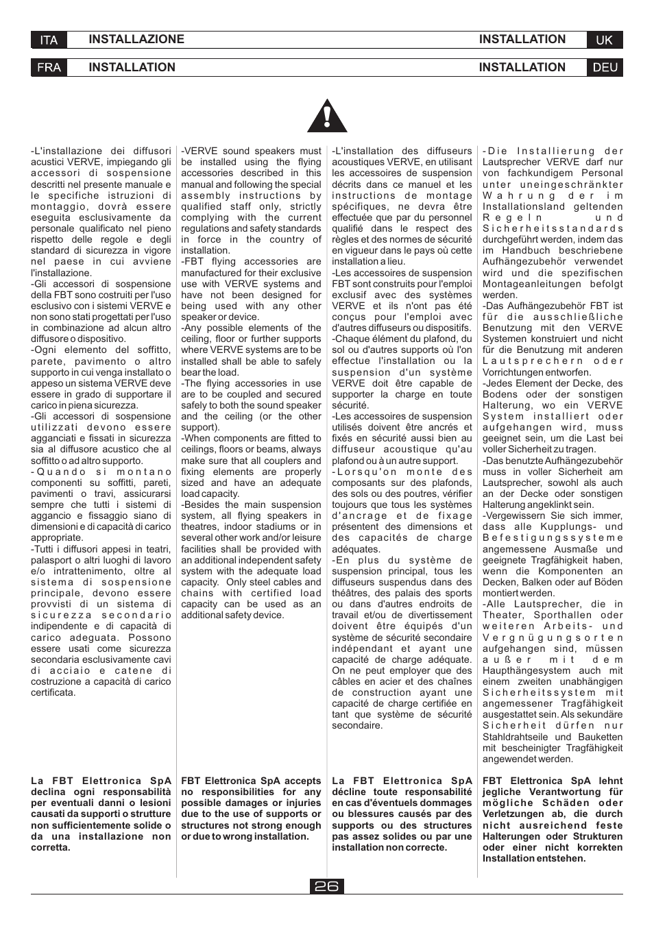 FBT VERVE 2012 User Manual | Page 28 / 44