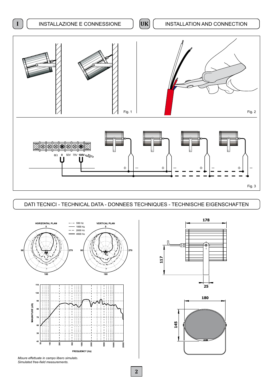 Installazione e connessione | FBT MSP 420 EN User Manual | Page 4 / 8