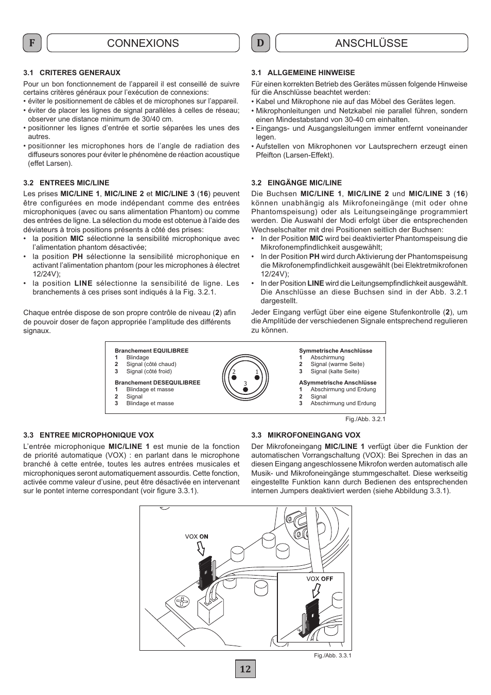 Connexions anschlüsse | FBT MDS 1240 User Manual | Page 14 / 24