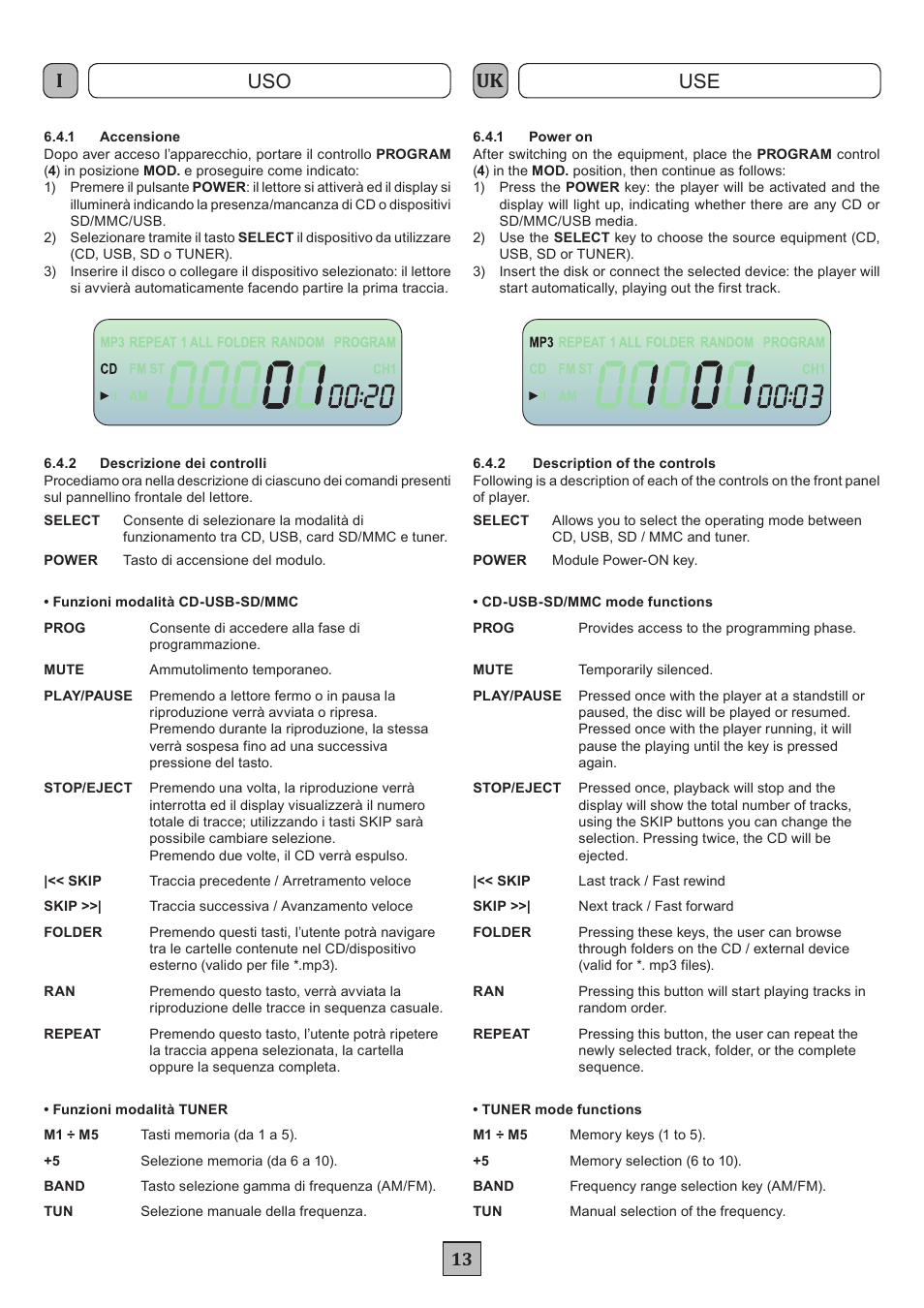 Iuk uso use | FBT MDS 6240 User Manual | Page 16 / 40