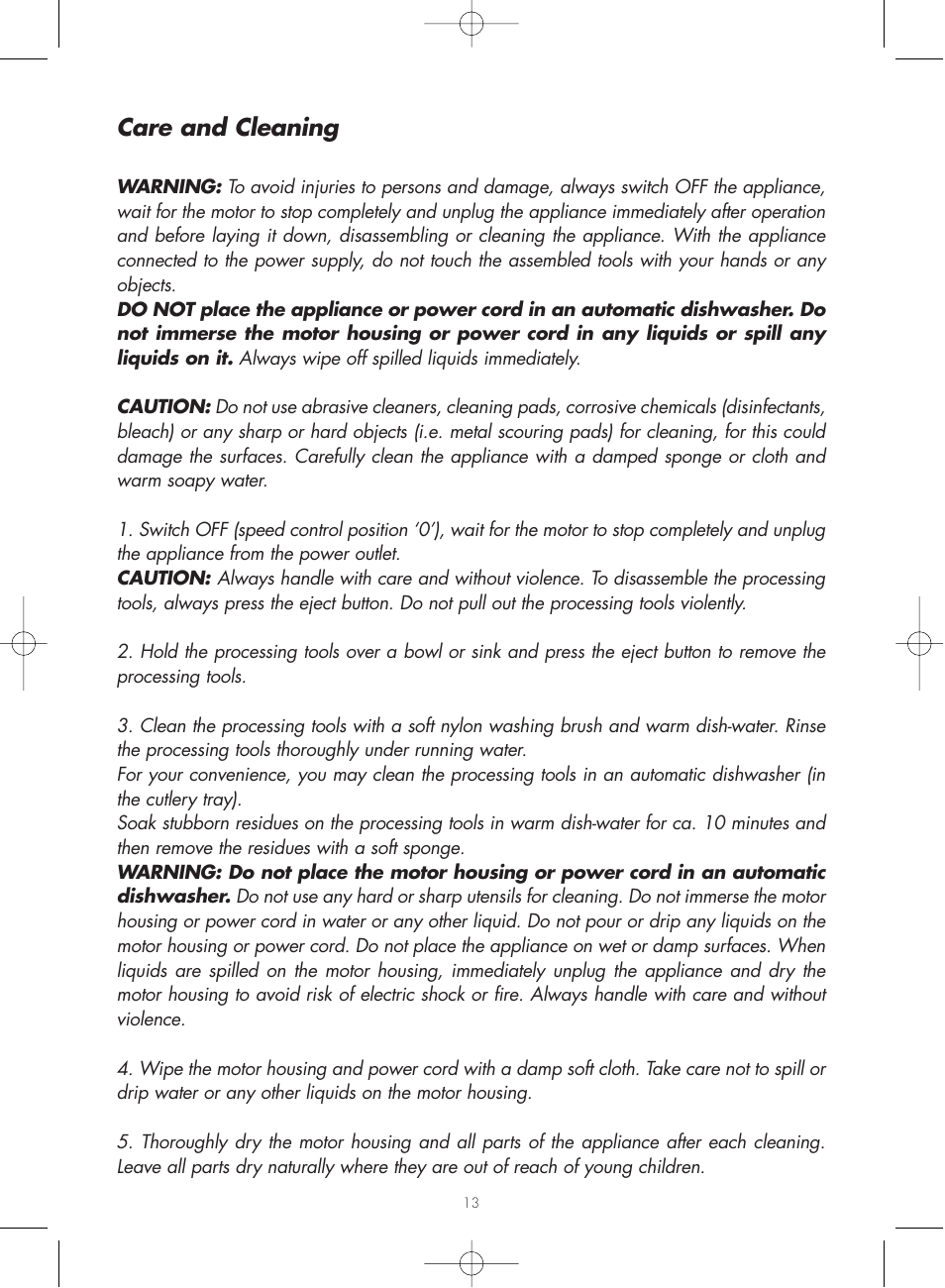 Care and cleaning | Gastroback 40980 Hand Mixer Home Culture User Manual | Page 9 / 11